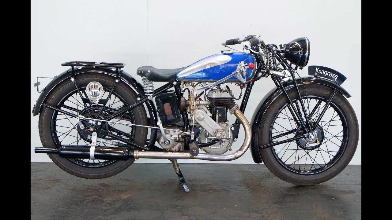 Triumph Kongress 1935 350cc 1 cyl sv MAG - start up