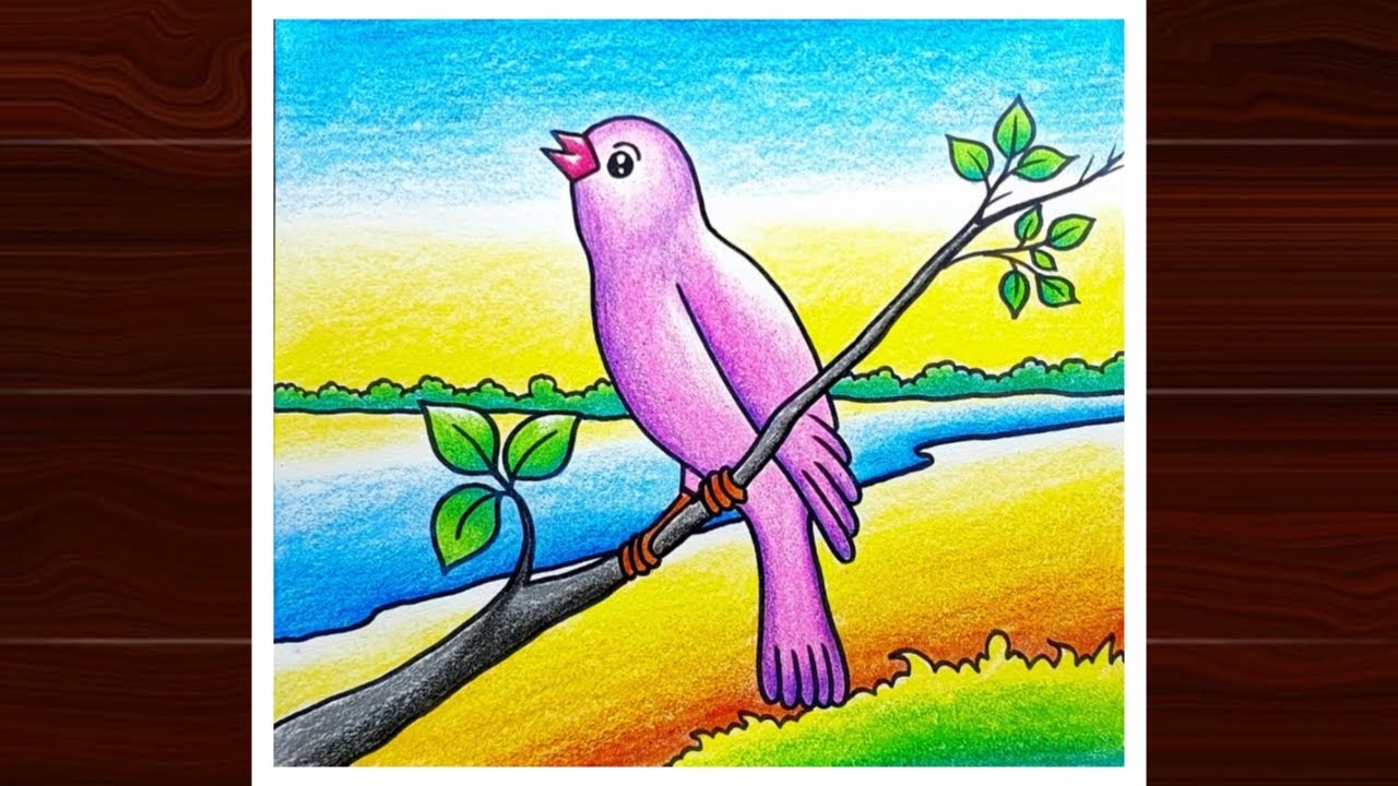 Bird Scenery Drawing || How to Draw Easy Bird Scenery Step By Step || Creativity Studio || #Birds..