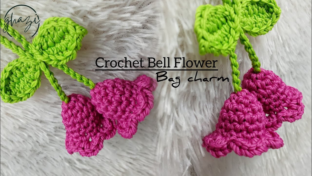 Вязаный крючком цветок колокольчик | Вязаный крючком ландыш - подвеска на сумку