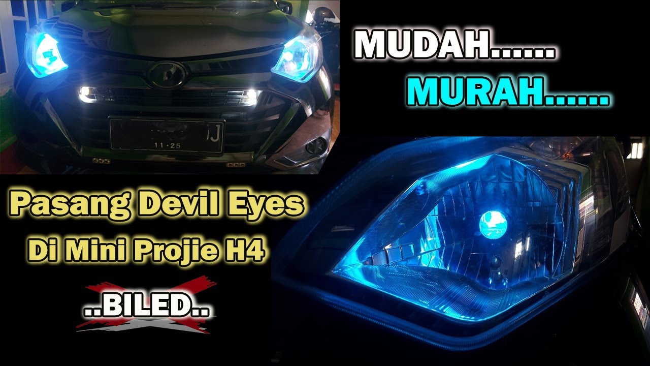 Lebih Kece..Pasang Demon Eyes di Mini Projie H4 Ze5..|.. Murah dan Mudah
