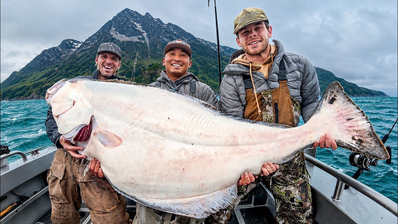 GIANT Alaskan HALIBUT Fishing&hellip; Catch Clean Cook!
