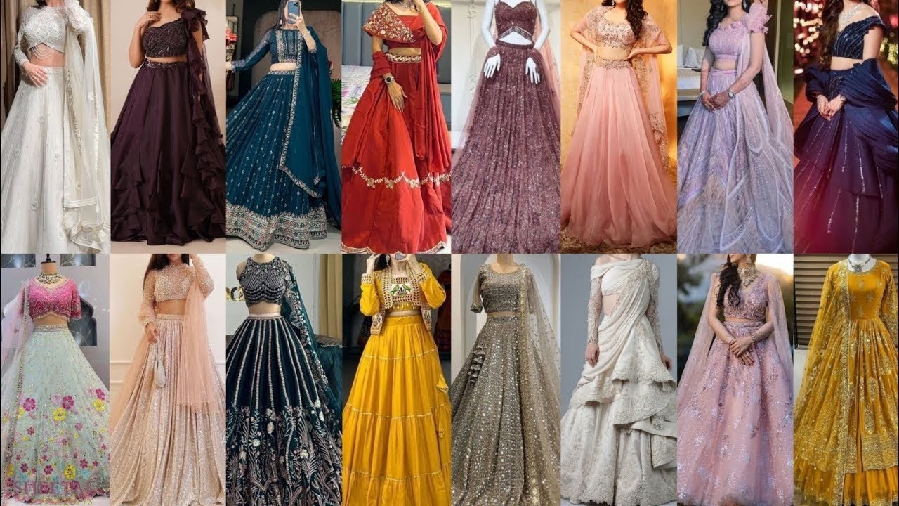 party wear lehenga designs for girls😍|| lehenga ,crop top for girls|| 👌wedding lehenga choli designs