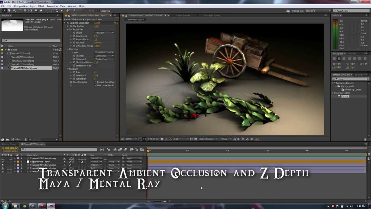 Maya Transparent Ambient Occlusion and Z Depth with Mental Ray