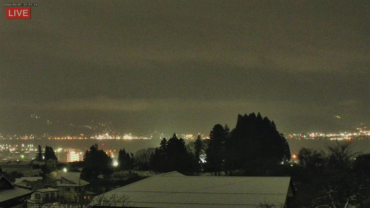 ４Ｋ【LIVE】諏訪湖八ヶ岳ライブカメラ１　信州　諏訪盆地　 Live stream in Lake Suwa Nagano Japan