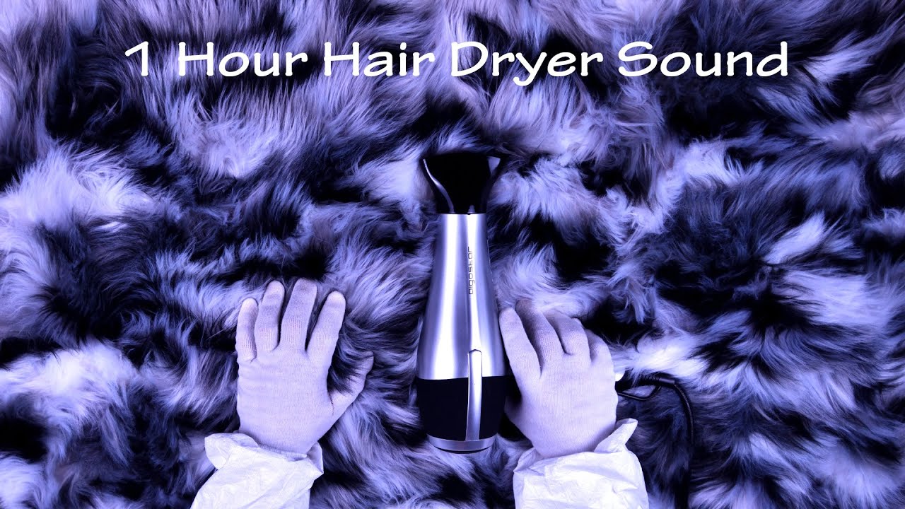 Hair Dryer Sound 156 | Playing with a Fur | Visual ASMR | 1 Hour White Noise to Sleep and Relax
