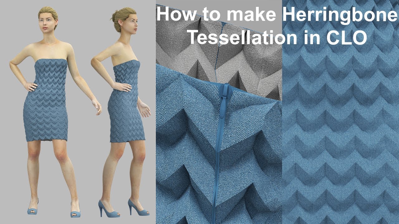 CLO3D Time lapse How to make herringbone tessellation in CLO How to pleat in CLO