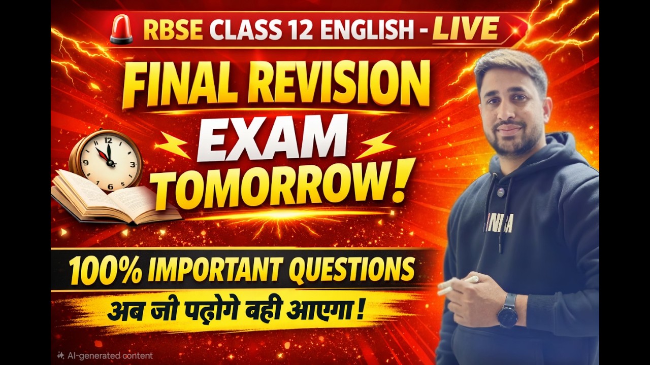 RBSE Class 12 English Marathon Revision 🔥 | One Shot Before Exam | Sure Shot 90+ Strategy
