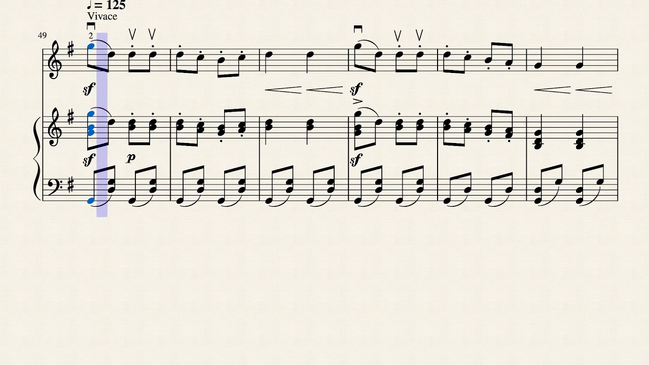 Hungarian dance no.5 piano accompaniment by Johannes Brahms