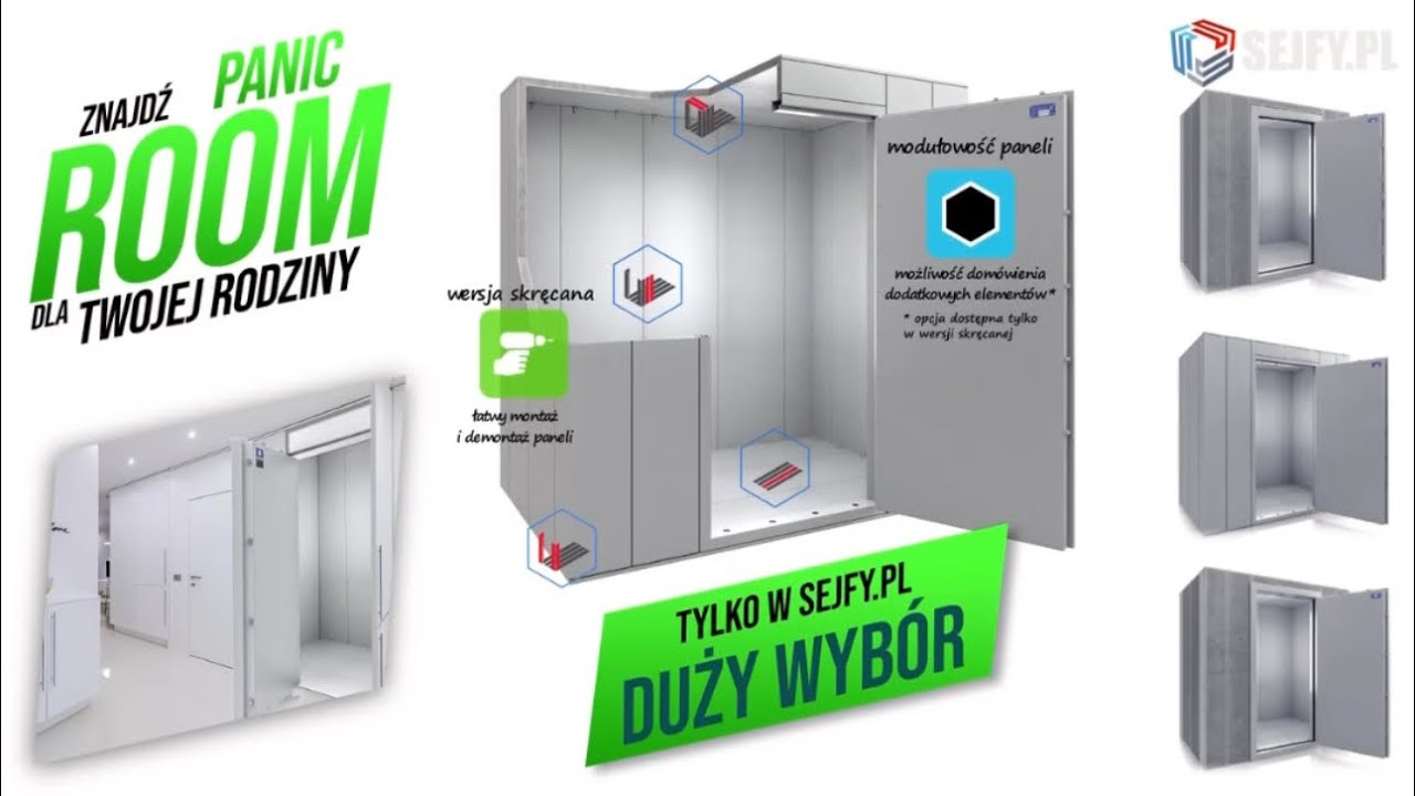 Bezpieczne pomieszczenie typu PANICROOM od Sejfy.PL