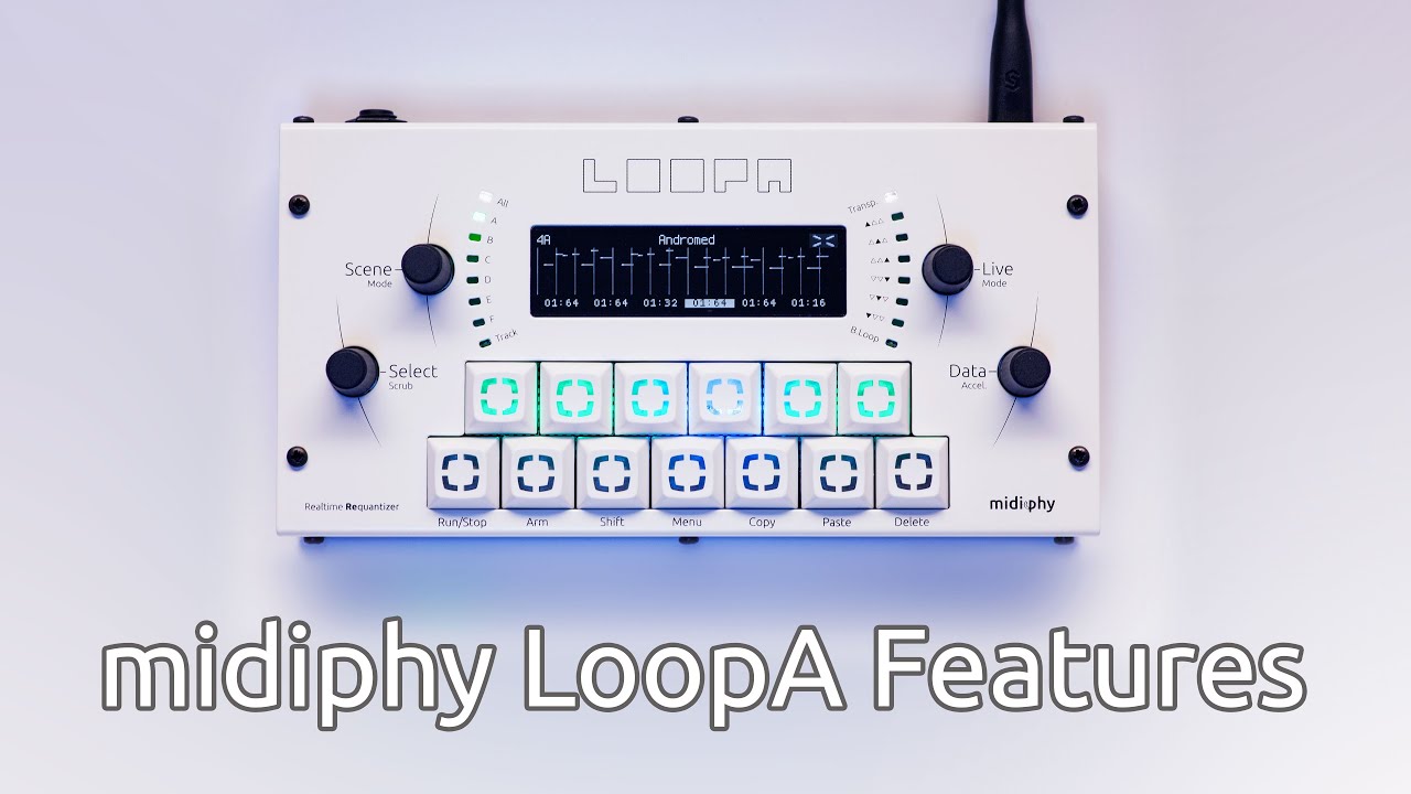 midiphy LoopA Features (Hardware MIDI Looper and Sequencer)