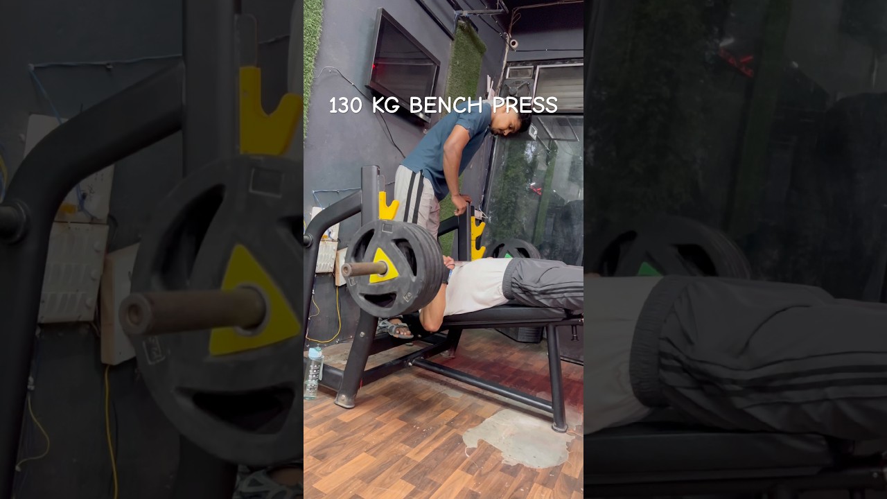 130KG BENCH PRESS 🫨🫨🤕 POWER #baran #challange #130kg #benchpress