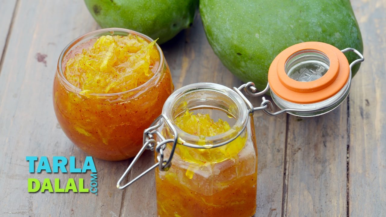 Quick Mango Chunda, Aam ka Chunda, Gujarati Raw Mango Sweet Pickle by Tarla Dalal