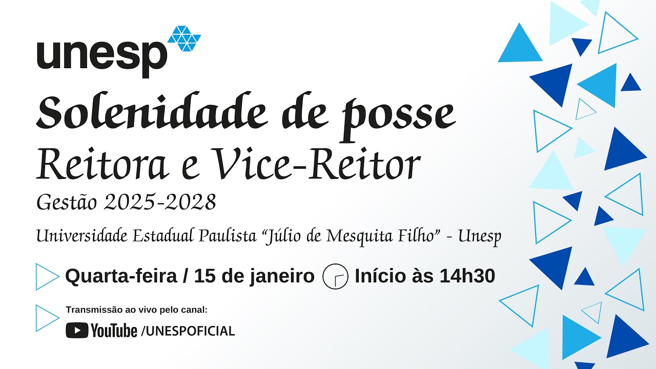Solenidade de posse da Reitora e Vice-reitor da Unesp | Gestão 2025-2028