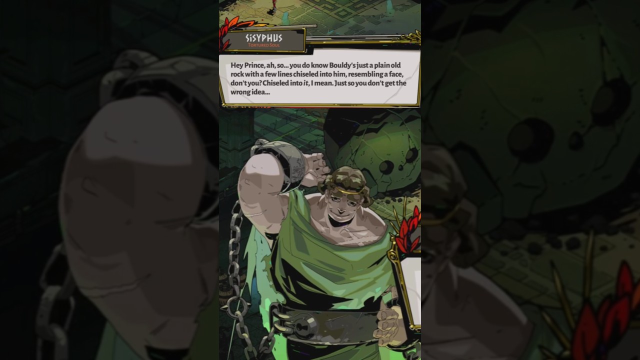 Sisyphus asks Zagreus if he knows that Bouldy is just a regular rock #hades