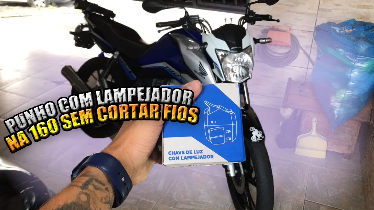 COMO INSTALAR O PUNHO COM LAMPEJADOR DA XRE NA 160 SEM CORTAR OS FIOS