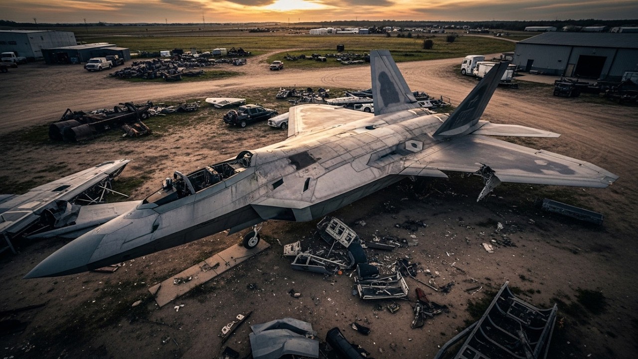 Abandoned F 22 Raptor Fighter Rescued from Scrap Yard | Incredible Restoration