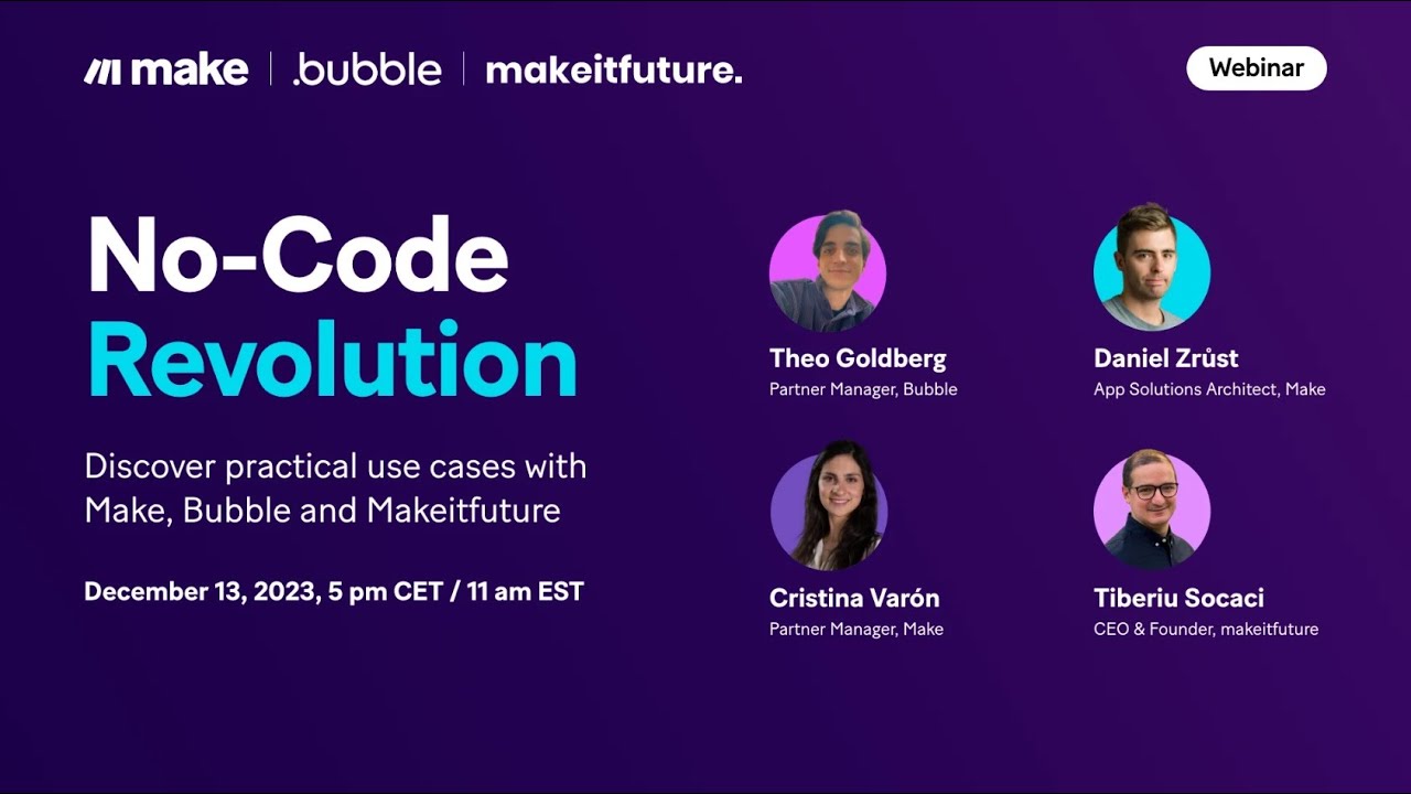 No-Code Revolution: Discover practical use cases with Make, Bubble and Makeitfuture