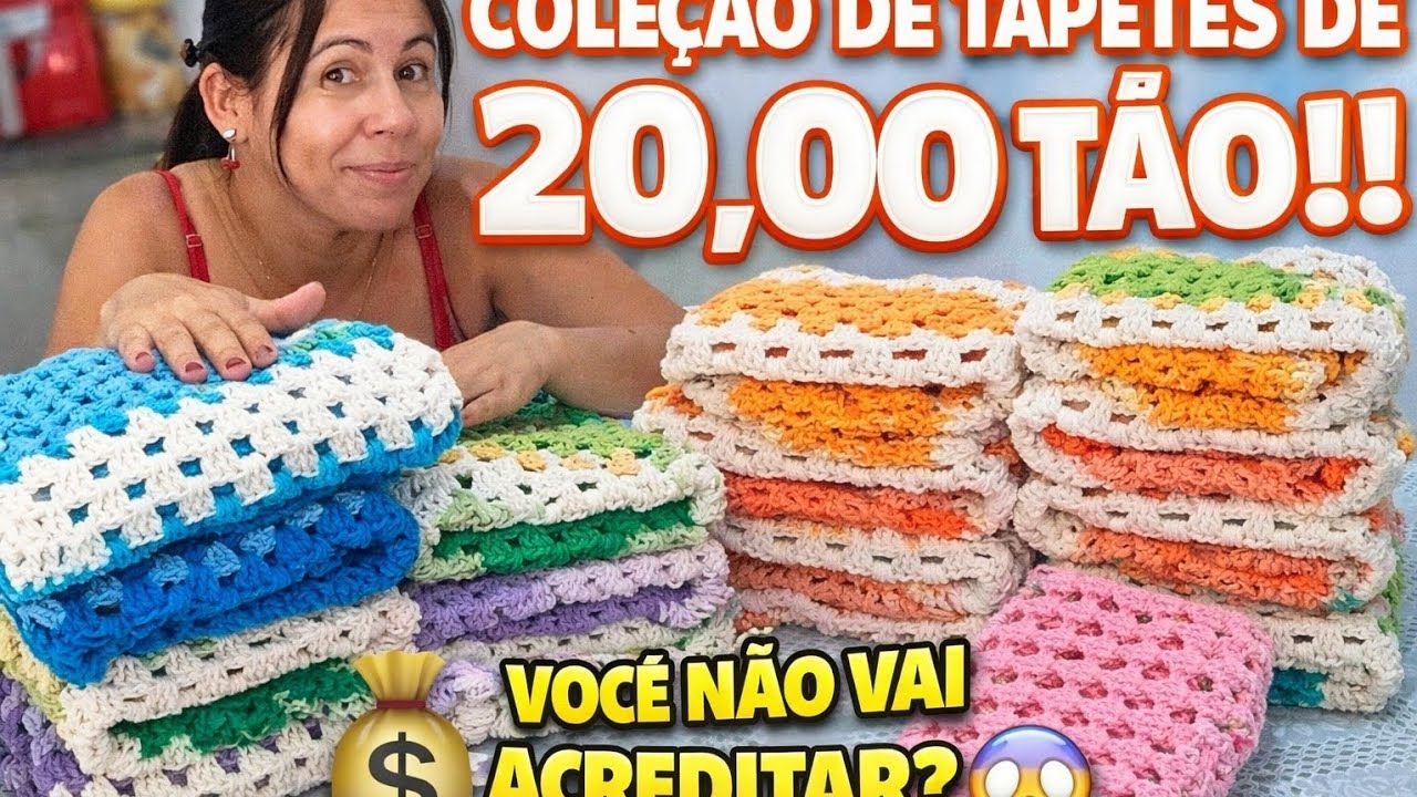 🚨9 Combinações Lindas e Rápidas pra Você se Inspirar! 😍✨#tapetedecroche #coleção 