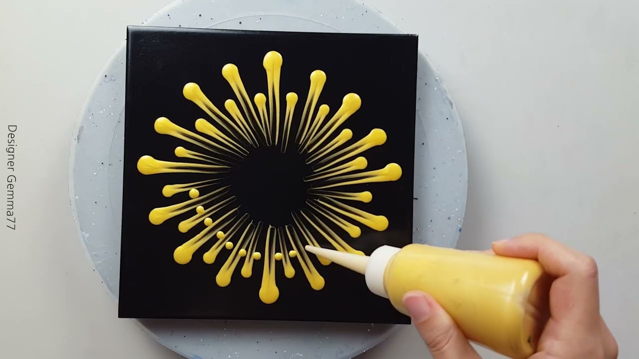 (1125) Gold Mandala | Q-tip painting ideas | Just Acrylic Paint & Water | Designer Gemma77