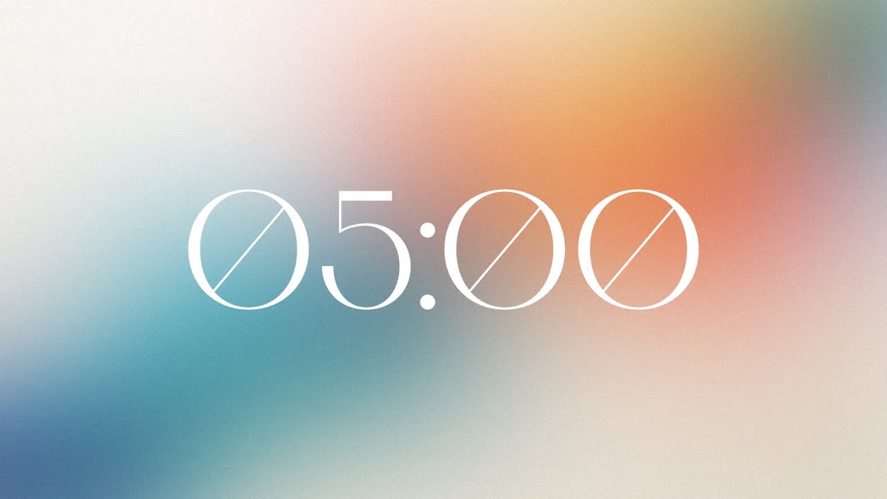 5 Minute Timer - Soft Gradient Aesthetic | Minimalist Countdown