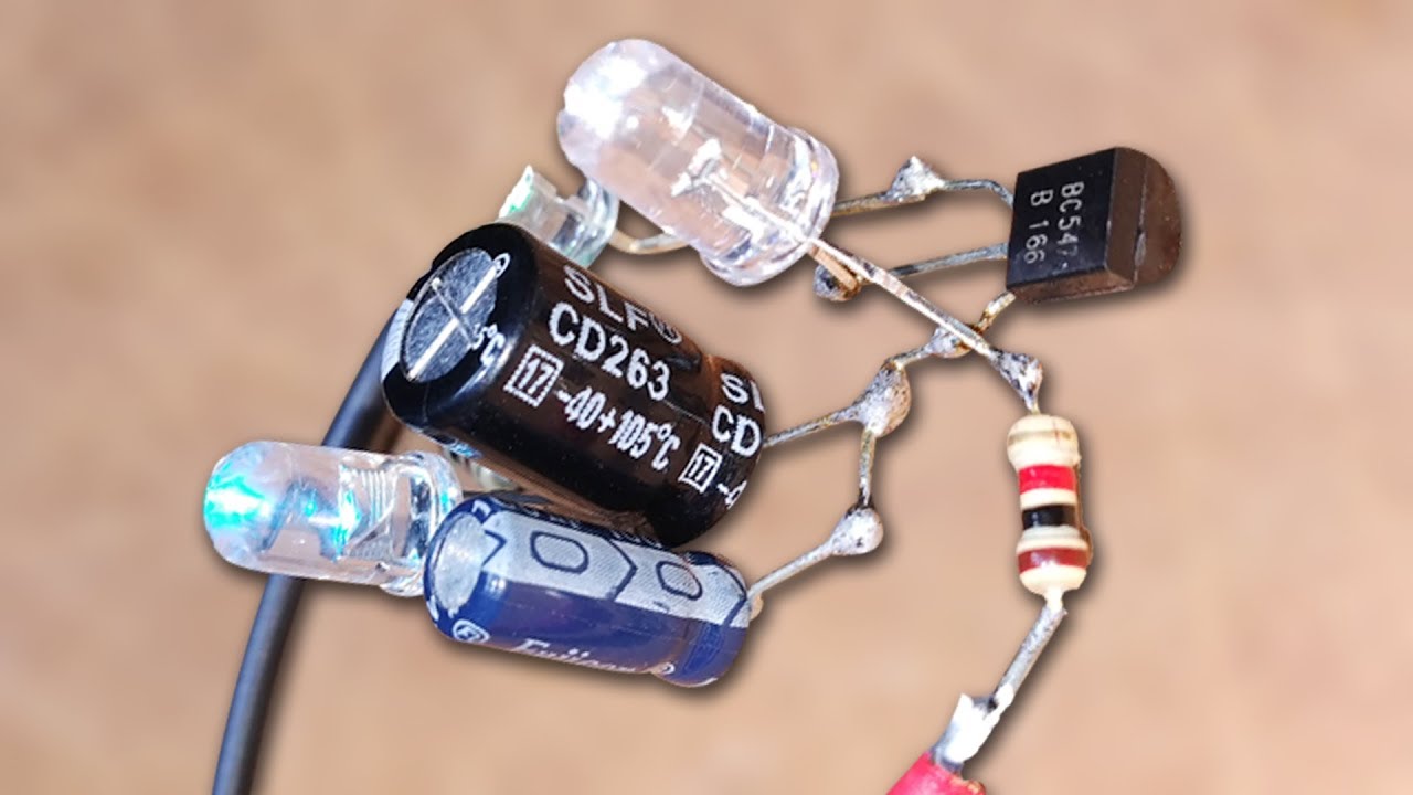 How To Make 3 LED Flasher Using Only 1 Transistor