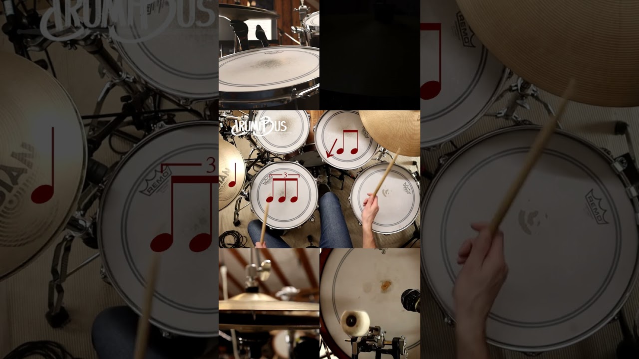 D&eacute;fi#9 DFK || Polyrythmie (4:3)... avec 1 et 2!!! 😮 #drumibus #coursdebatterie  #drumlessons