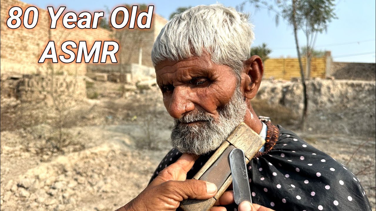 80 Year Old ASMR Fast Shaving With Barber Old [ASMR SHAMS]
