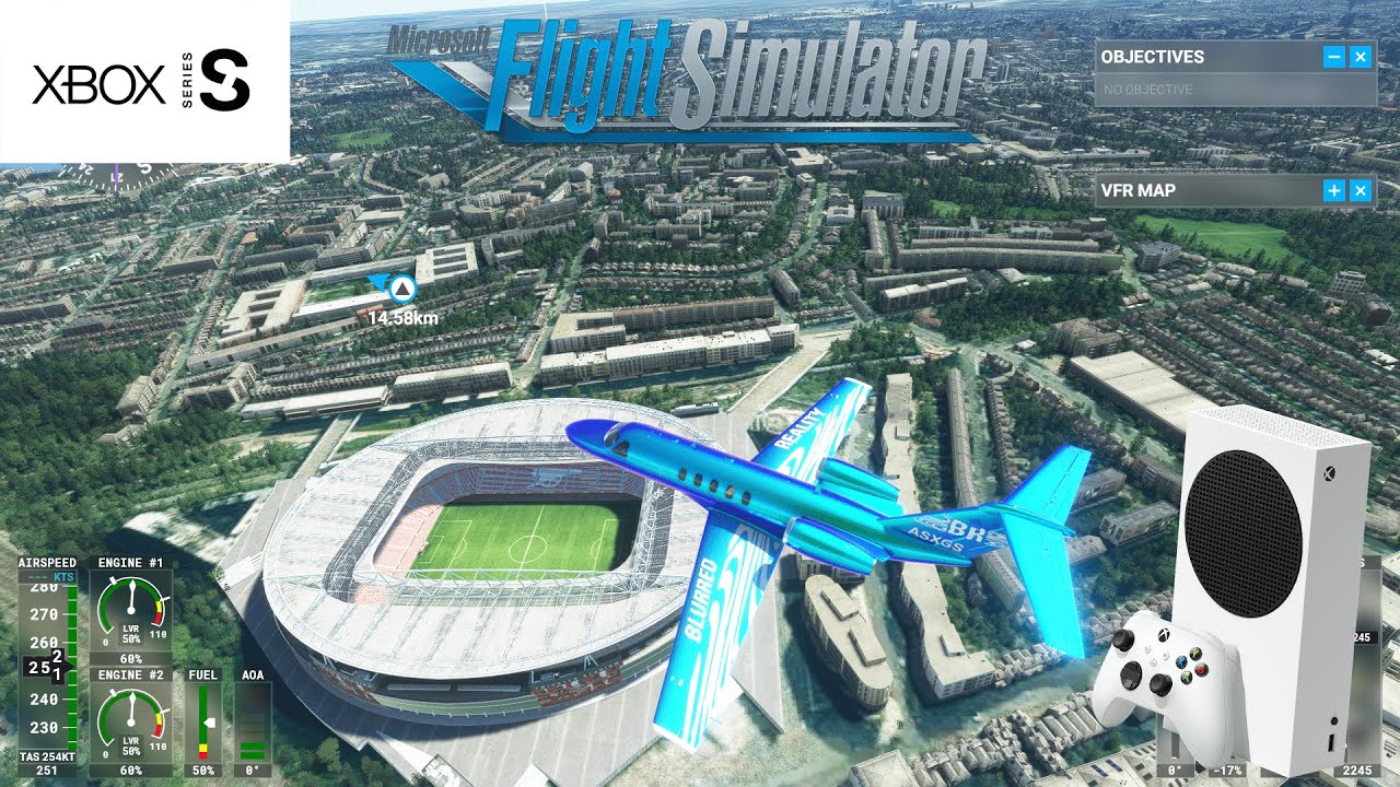 Flying to all 20 Premier League Stadiums on Microsoft Flight Simulator on Xbox Series S! 🏟