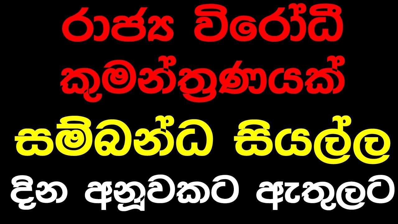 රාජ්‍ය විරෝධී කුමන්ත්‍රණයක් සම්බන්ධ සියල්ල දින අනූවකට ඇතුලට