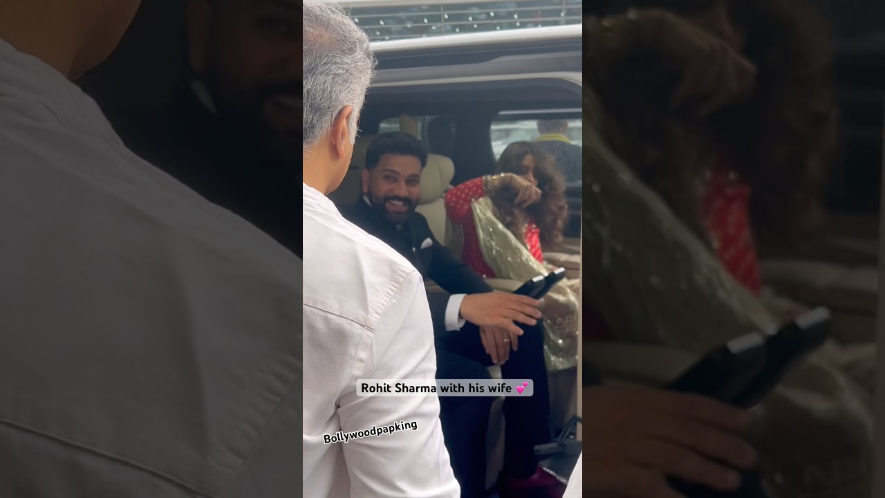 Rohit Sharma spotted with his wife in Delhi to receive the Padma Bhushan award #rohitsharma #vira...