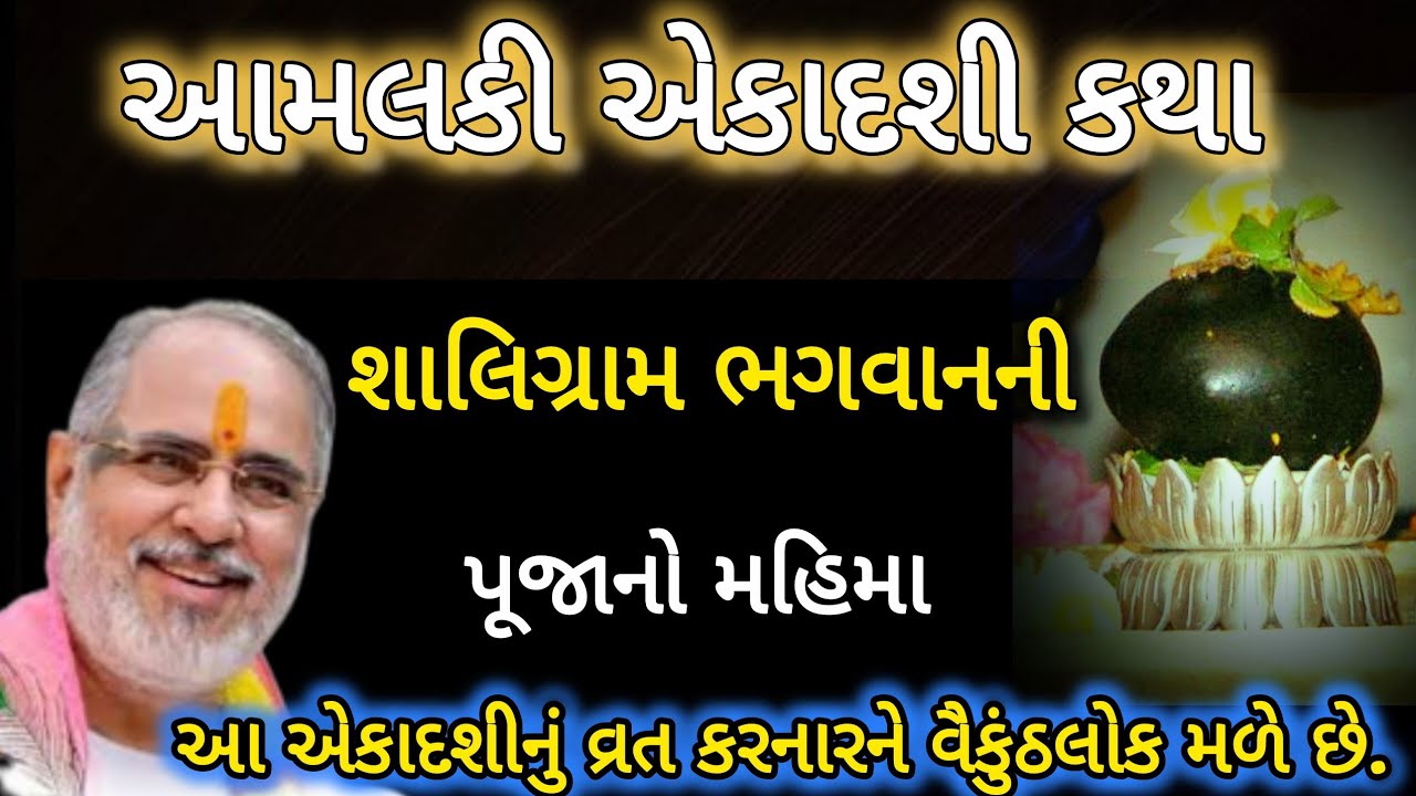 આમલકી એકાદશી ની કથા - શાલીગ્રામ ભગવાનની પૂજા નો મહિમા. આ એકાદશી નો વ્રત કરનારને વૈકુંઠલોક મળે છે.