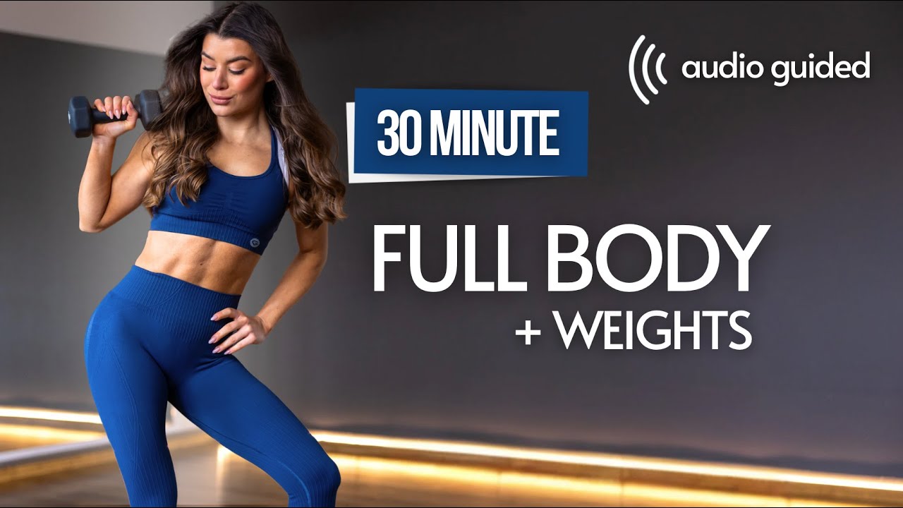 30 MIN Full body Dumbbell workout  + Tabata finisher 🔥 audio guided verbal cues | Julia Mazur