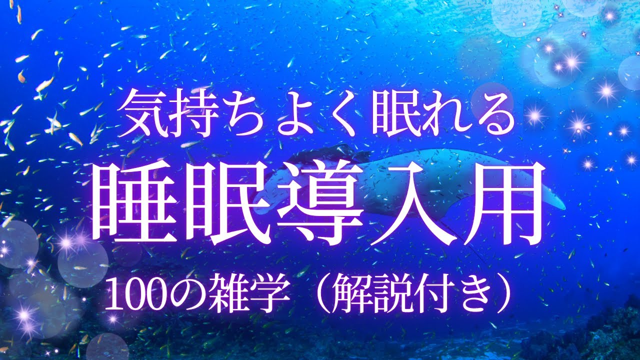 【睡眠導入用】100の雑学(解説付き)【雑学】気持ちよく寝たい人へ