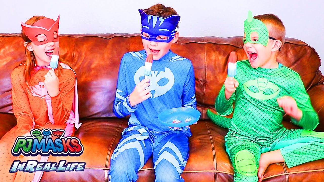 PJ Masks in Real Life | PJ Masks Enjoying Treats! | Superheroes | Kids video | PJ Masks