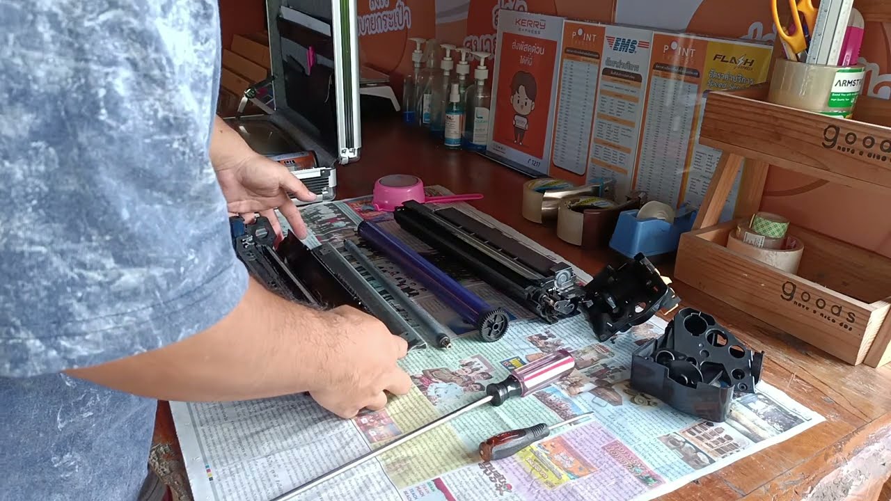 วิธีถอดล้างและกรองผงเหล็ก ชุดดรัม เครื่องถ่ายเอกสาร รุ่น Xerox 5335