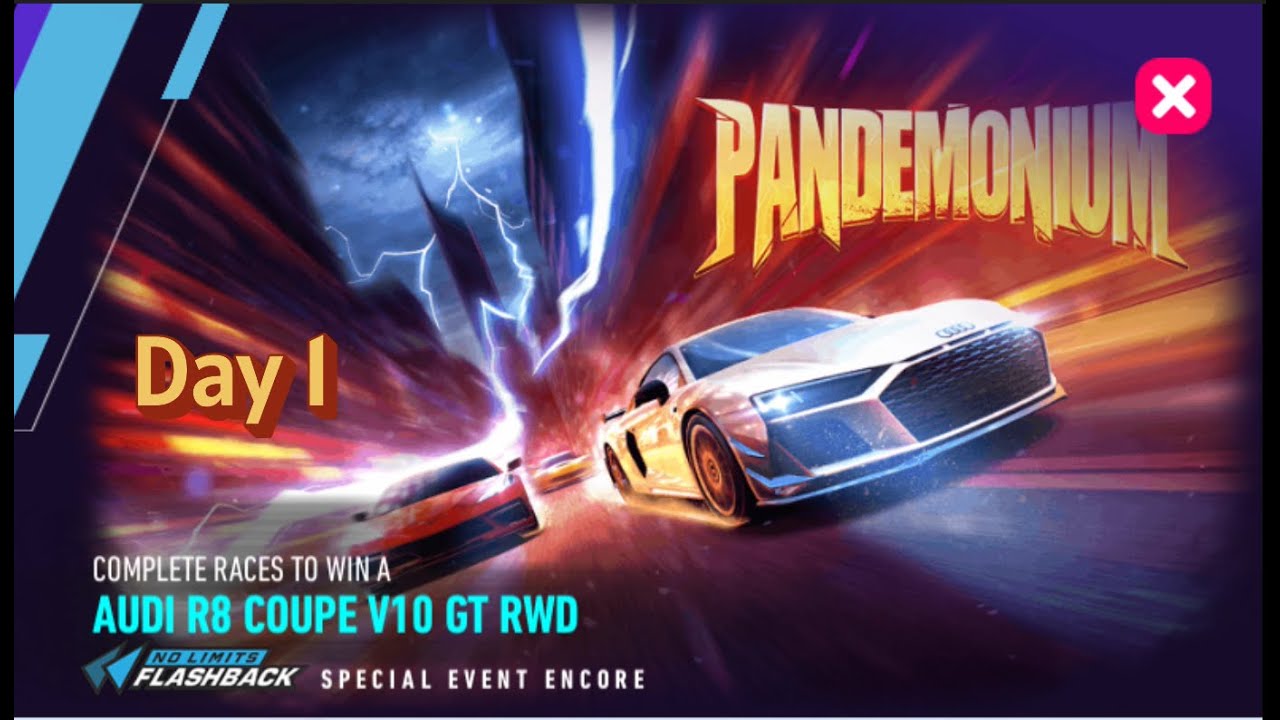 NFS No Limits | Audi R8 V10 GT RWD | Pandemonium | NFSNL | 0 Gold Spent | Day 1 Fall