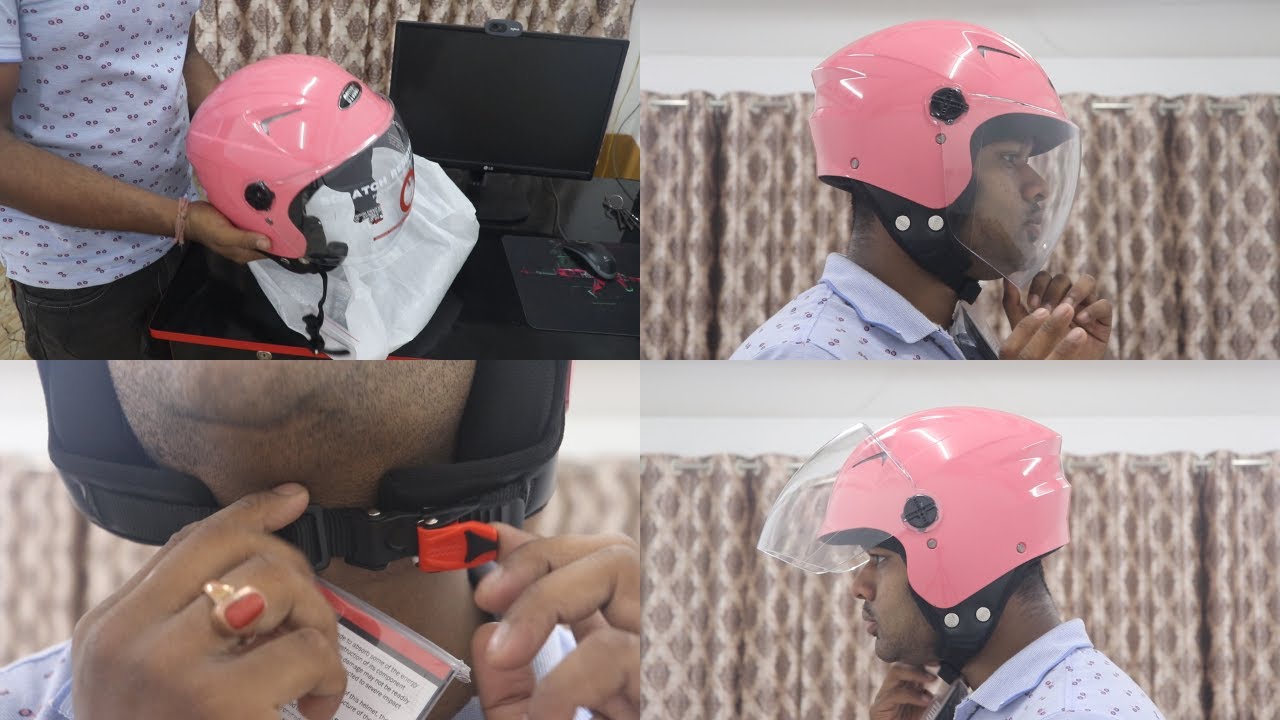 STUDDS RAY Super Open FACE Helmet Baby Pink M | Review Video | Hindi Video | Sen Technical.