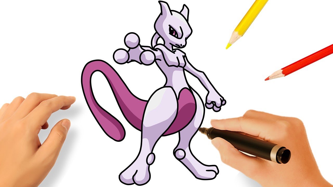 CÓMO DIBUJAR A MEWTWO FACIL | DIBUJANDO POKÉMONS