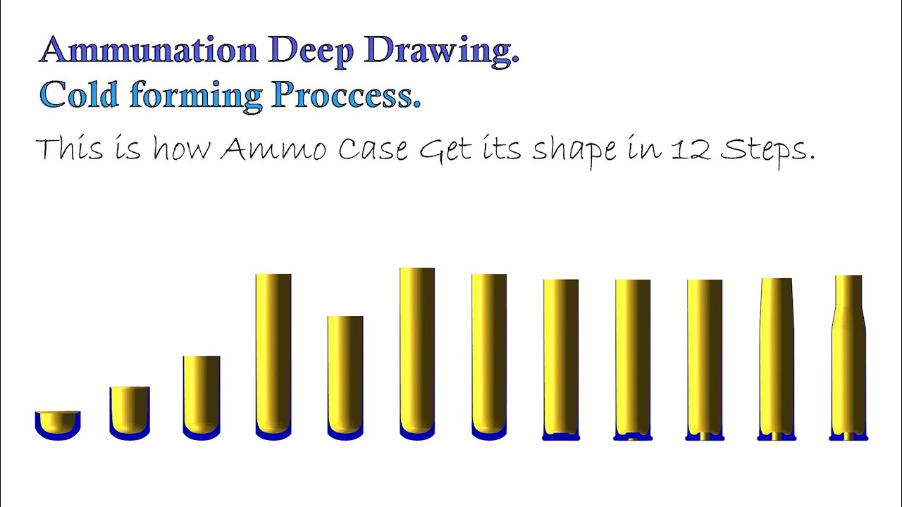 Cold forming Die design of Cartridge Casing Deep Drawing Simulation.| FEA based |
