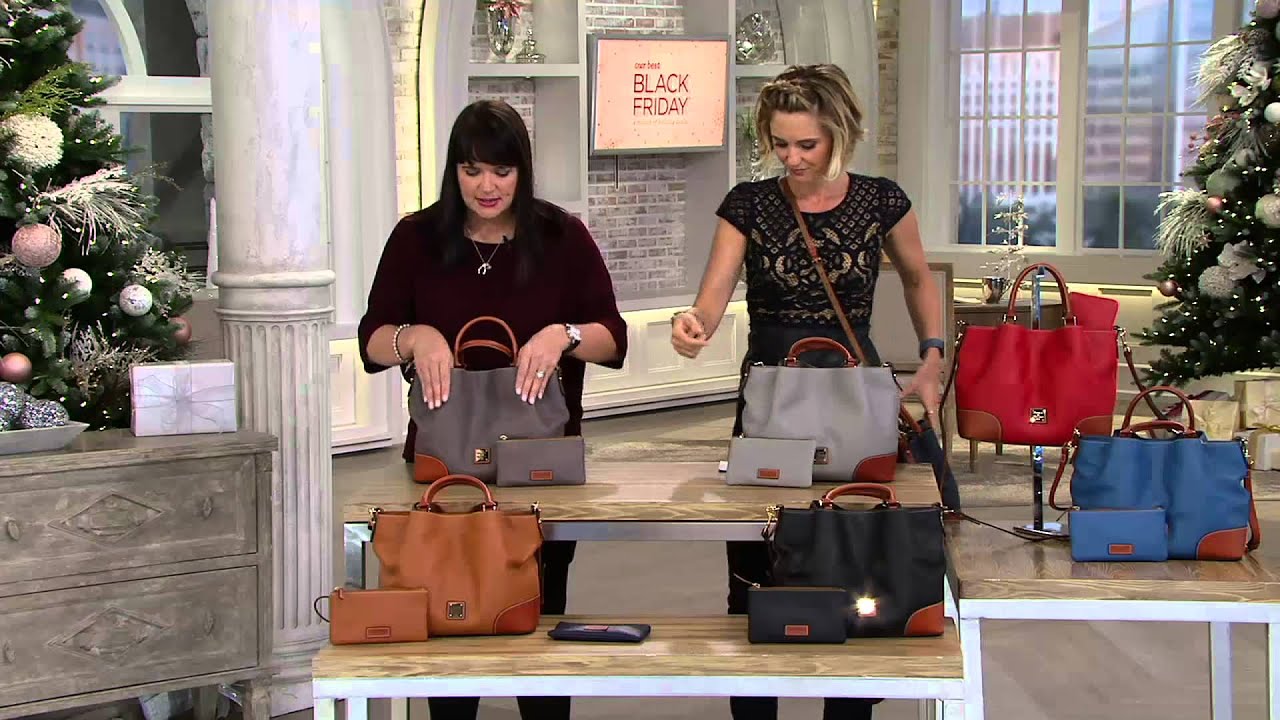Dooney & Bourke Pebble Leather Brenna Satchel with Accessories on QVC