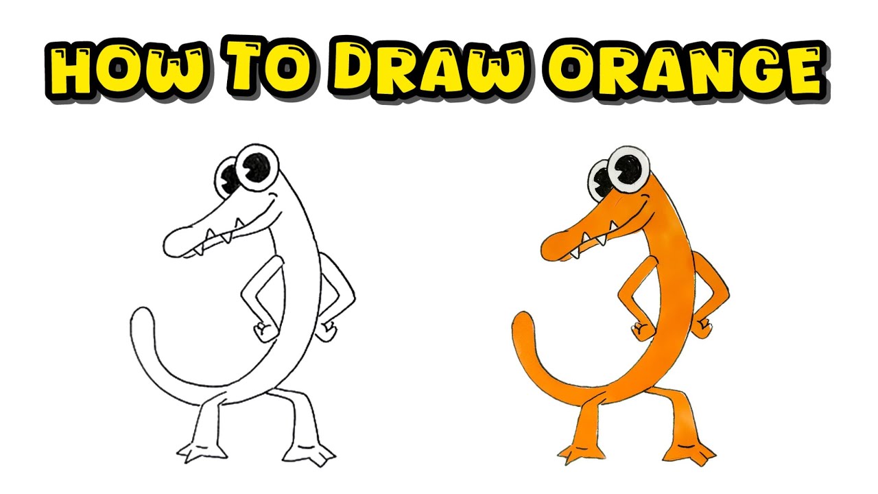 How to Draw Orange from Rainbow Friends – Game Character Guided Tutorial