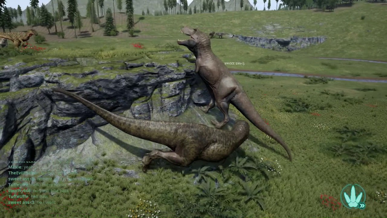 The Isle  Fully Grown Adult T-Rex Duo Gameplay