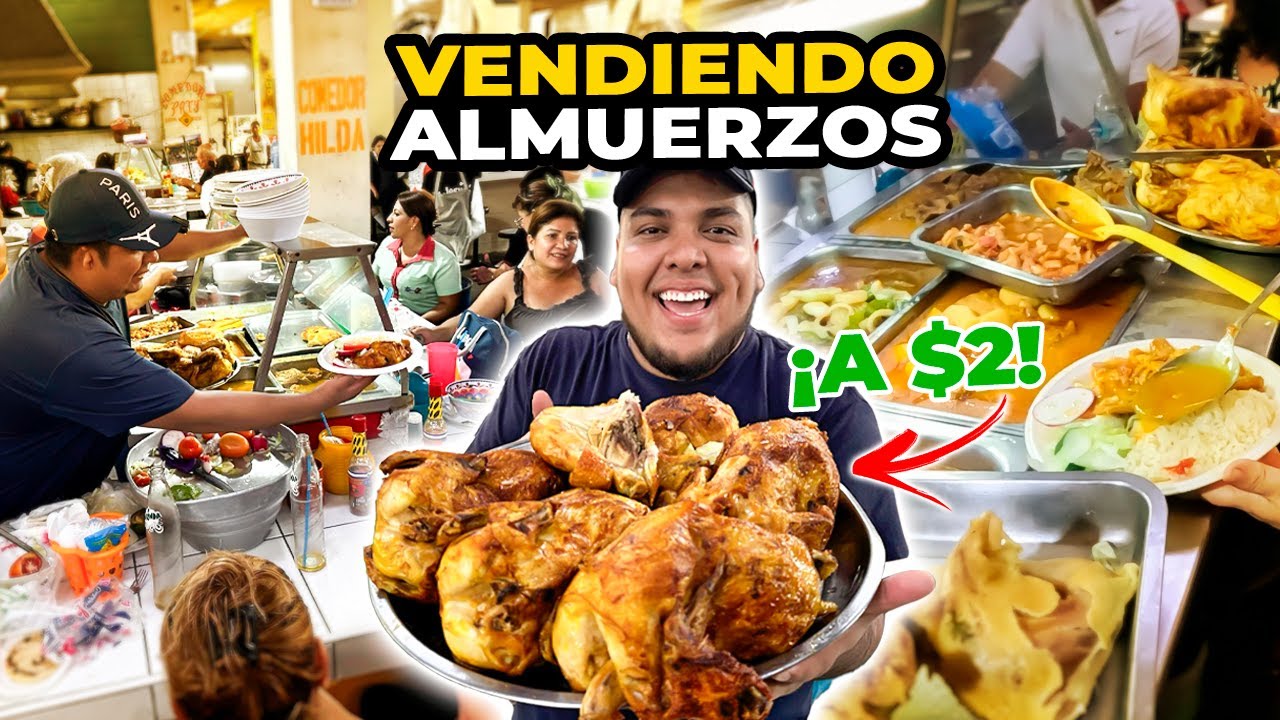 🫢VENDIENDO ALMUERZOS en el MERCADO CENTRAL *vendimos todo rápido*😳