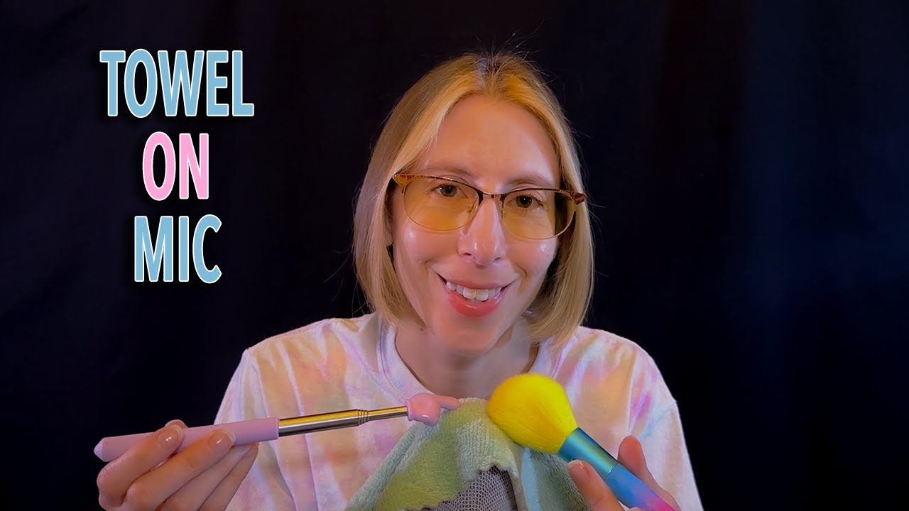 ASMR | Towel Mic Brushing – scratching, picking, rubbing