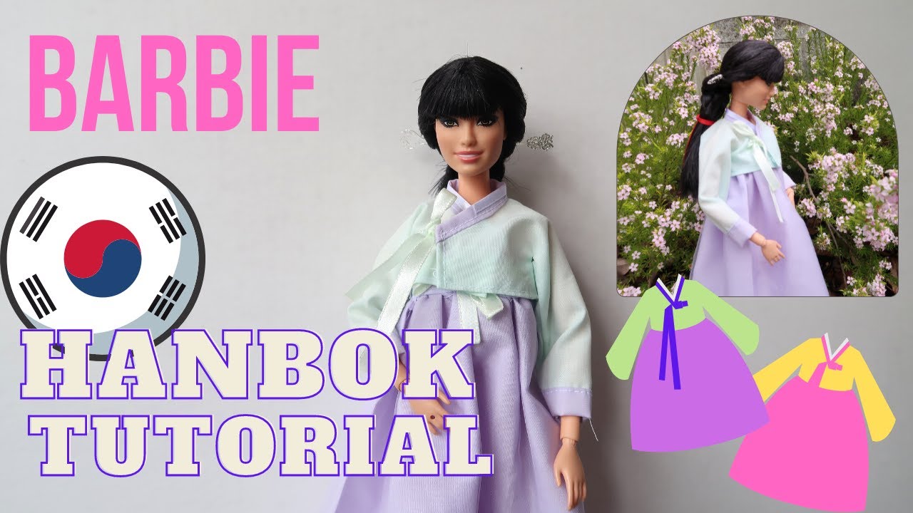 How To Make Barbie Doll Hanbok Tutorial || KK Doll Village