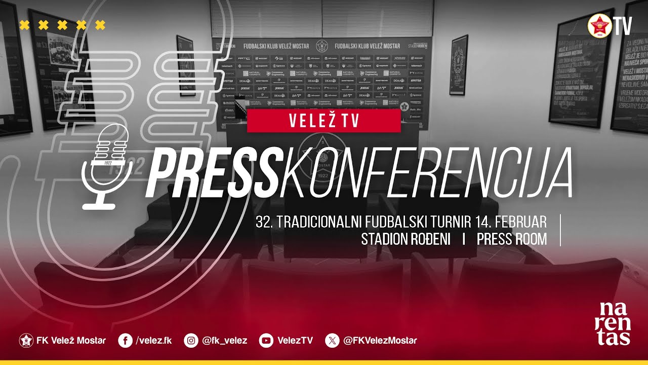 PRESS: 09/02/2026  I  32. Tradicionalni fudbalski turnir FK Velež - 14. februar