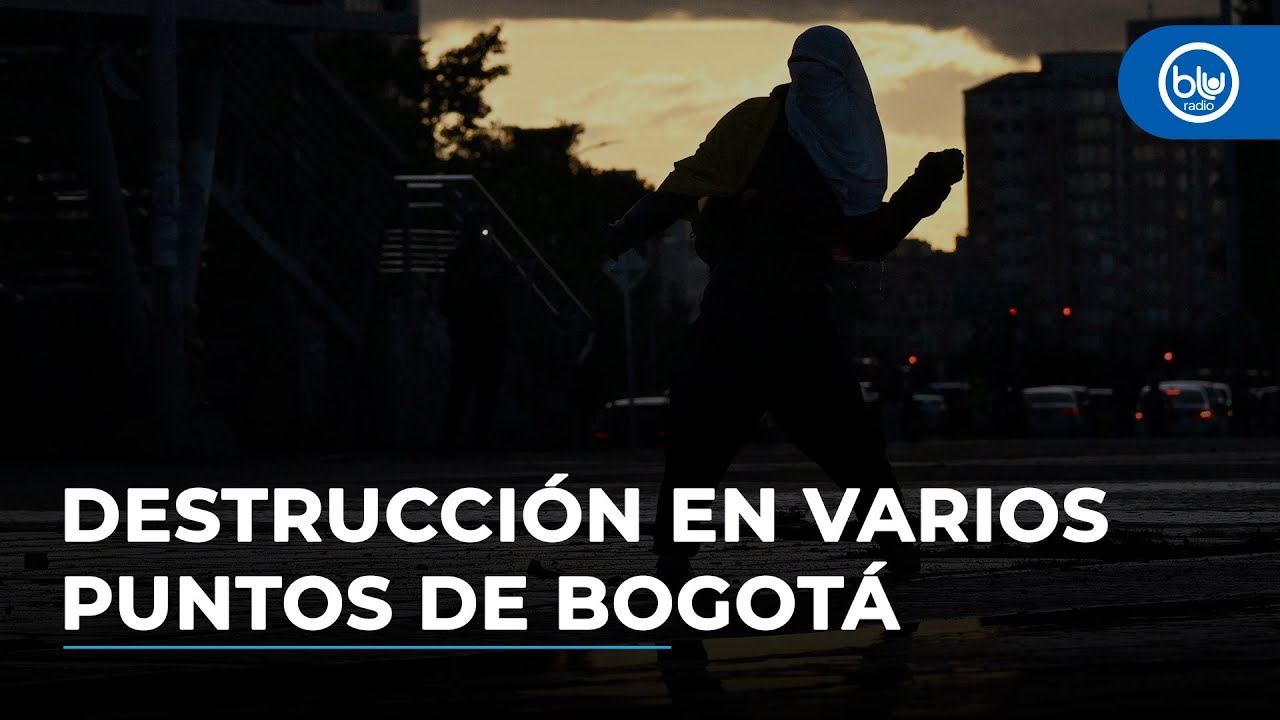 Resumen: Disturbios, caos y destrucción en varios puntos de Bogotá por paro