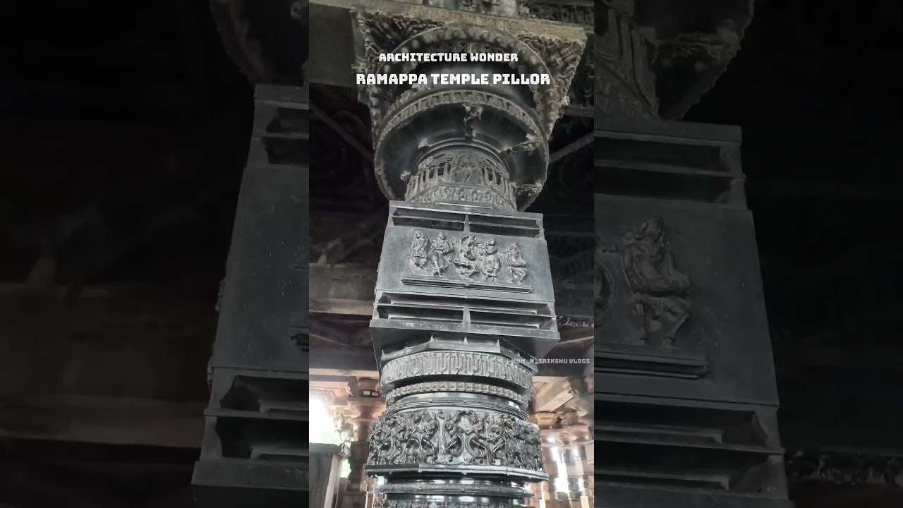 Architecture wonder Ramappa temple pillar #travel #ramappatemple #temple #warangal #architecture
