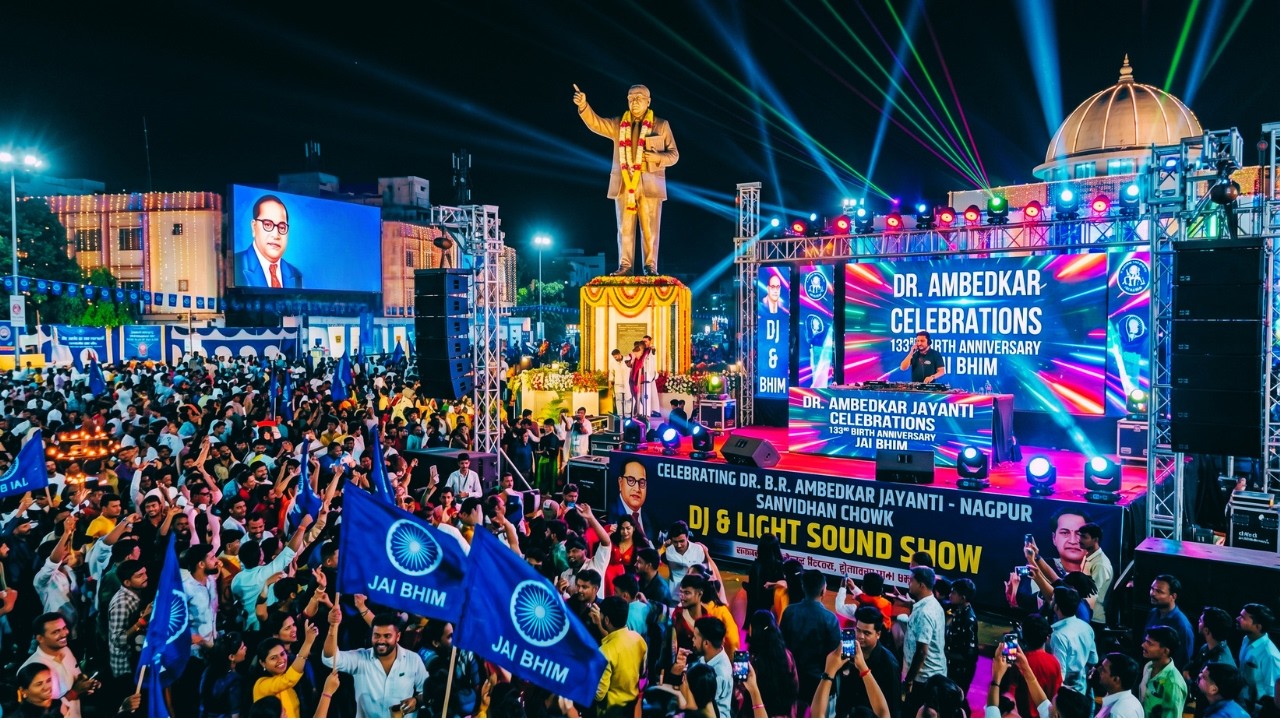 LIVE | नागपुर के संविधान चौक में भीम जयंती का जल्लोष, युवाओं ने बनाया माहौल #ambedkar #nagpur