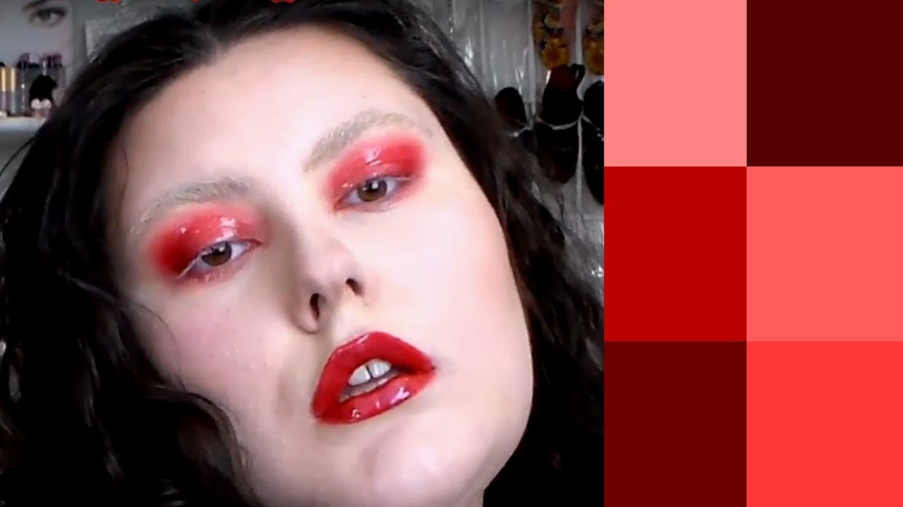 RED FOR FILTH. glossy/ monochrome/ makeup 🍎💔❣️💔🍎 kfea